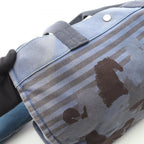 Hermes Tote Chevo en Camouflage Blue Black Canvas — view 8