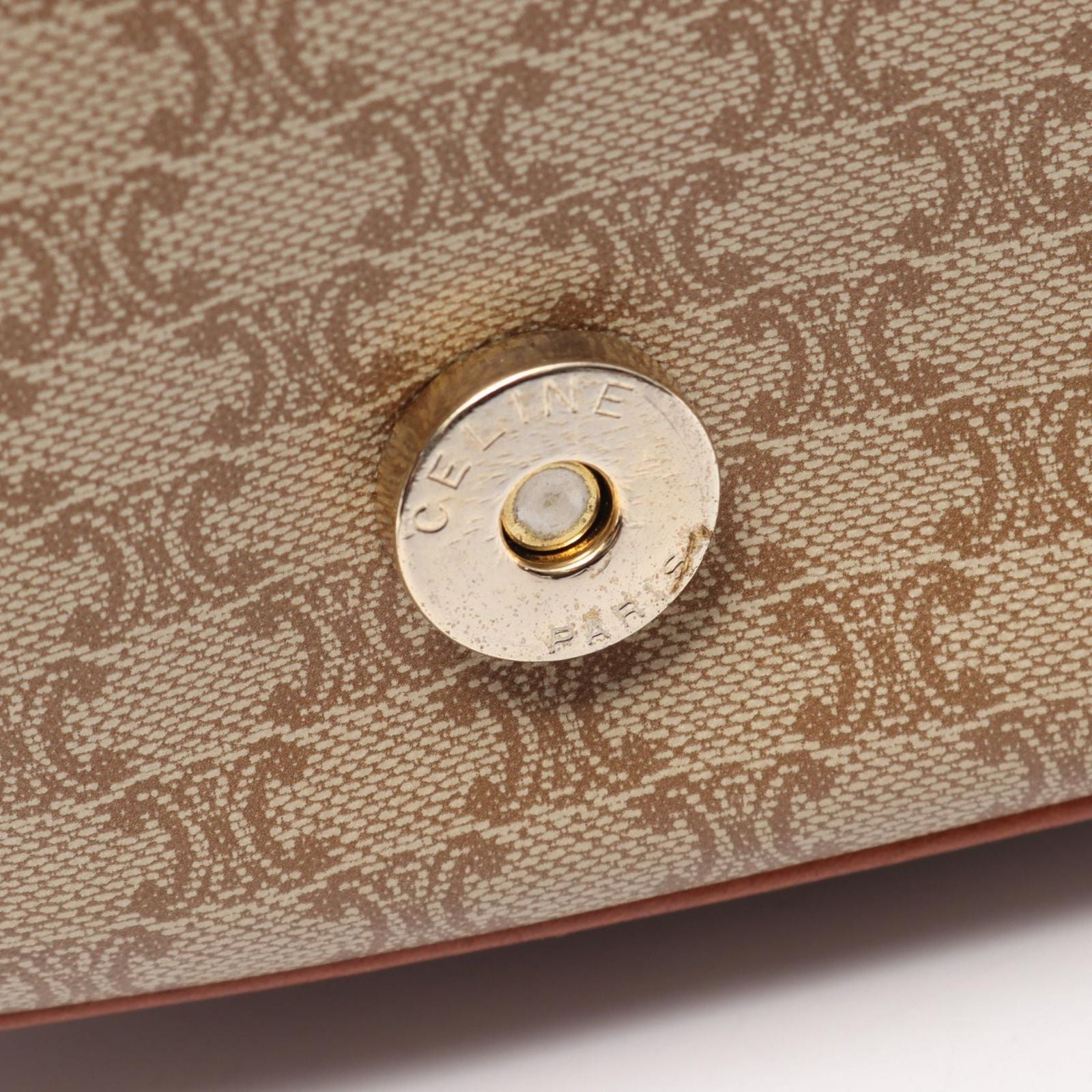 Celine Shoulder Bag Triomphe Beige Canvas Leather — view 6