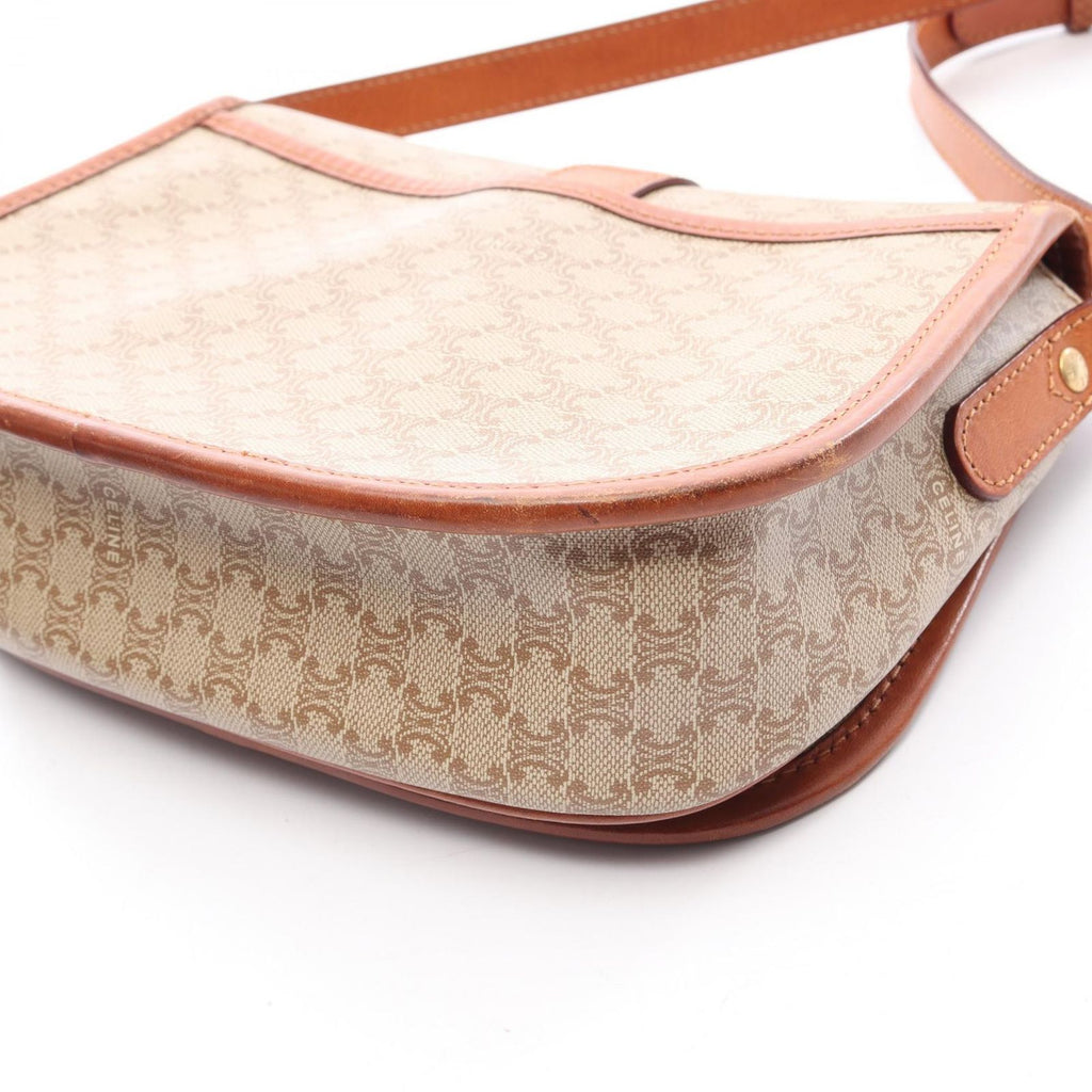 Celine Shoulder Bag Triomphe Beige Canvas Leather — view 9