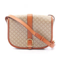 Celine Shoulder Bag Triomphe Beige Canvas Leather