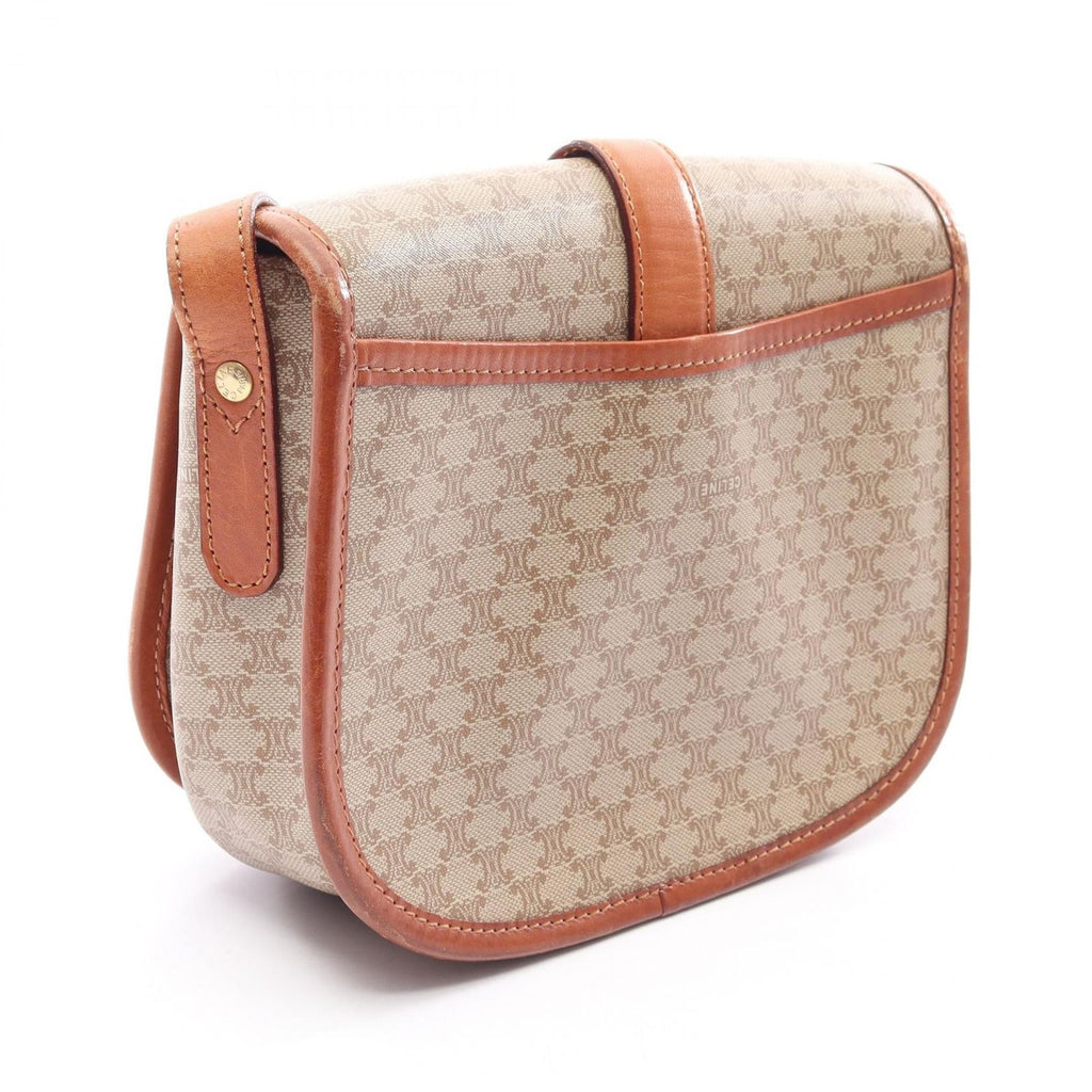 Celine Shoulder Bag Triomphe Beige Canvas Leather — view 2