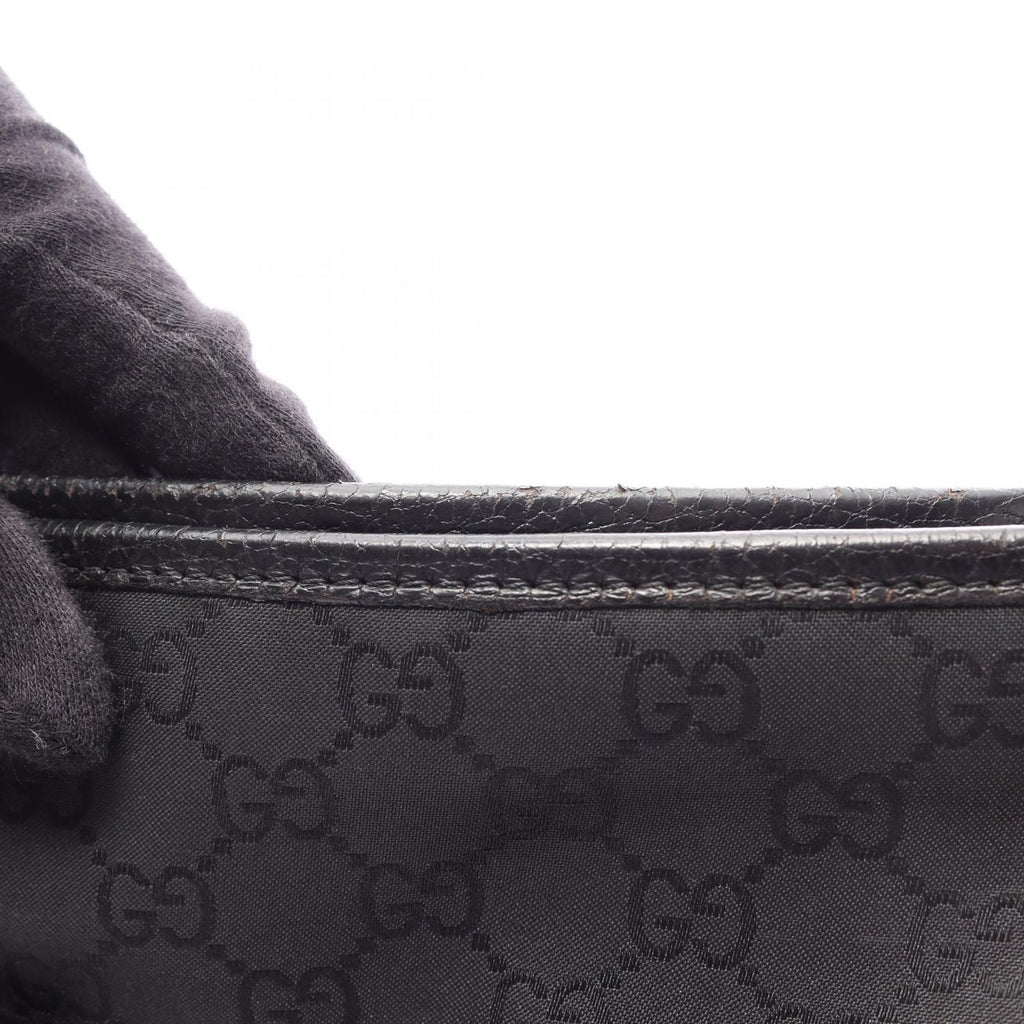 Gucci Shoulder Bag GG Pattern Abbey Black Nylon Leather — view 8