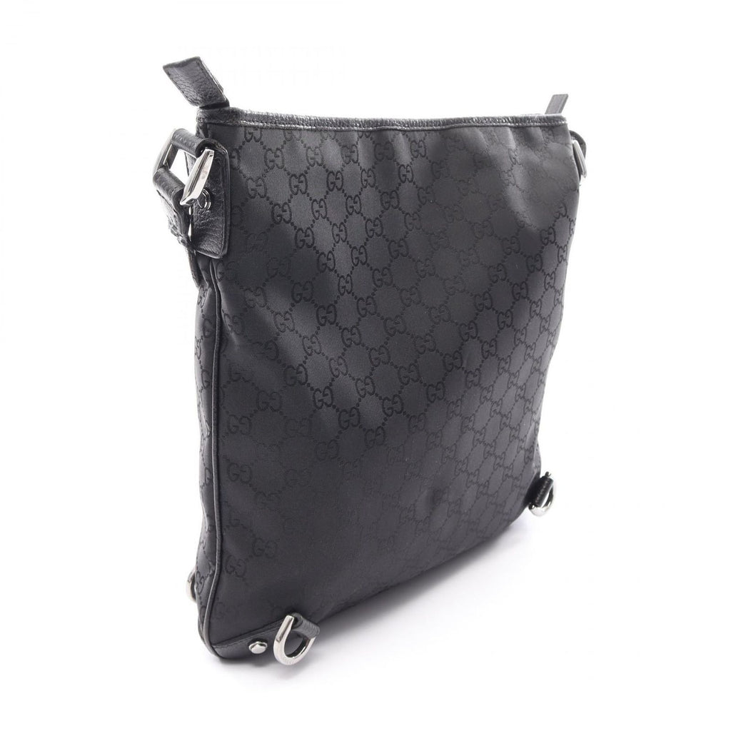 Gucci Shoulder Bag GG Pattern Abbey Black Nylon Leather — view 2