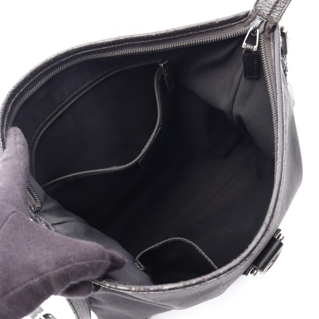 Gucci Shoulder Bag GG Pattern Abbey Black Nylon Leather — view 3