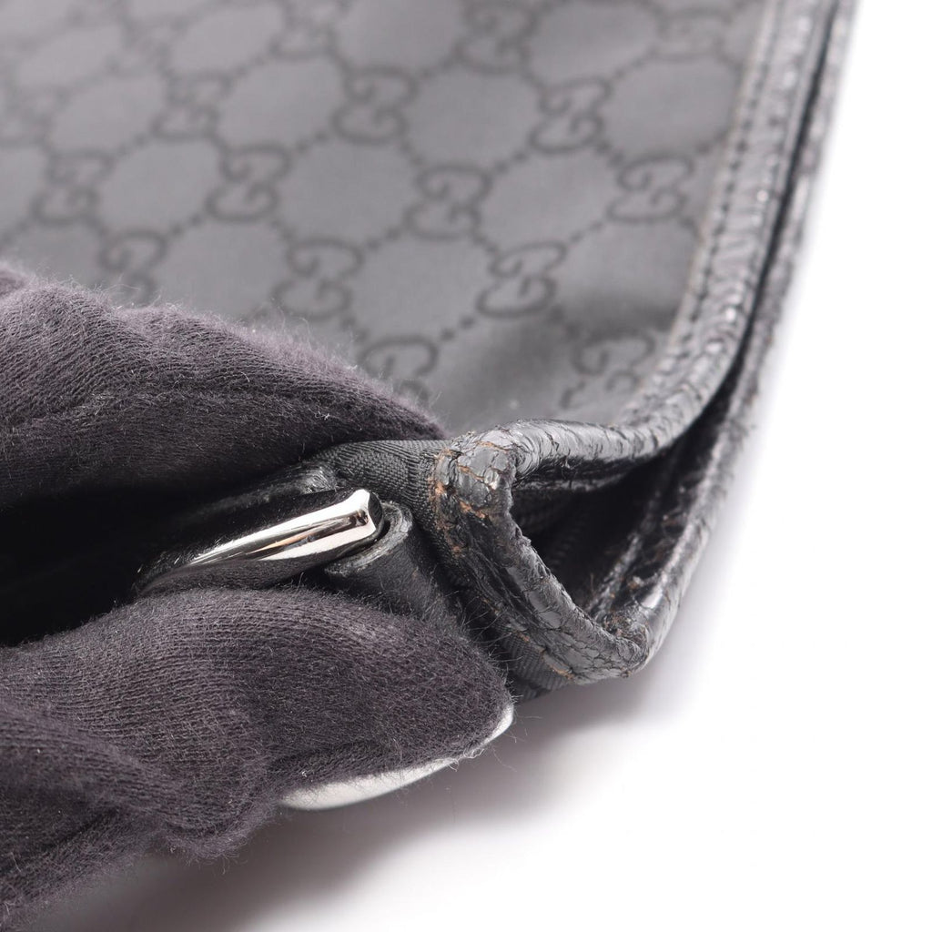 Gucci Shoulder Bag GG Pattern Abbey Black Nylon Leather — view 7