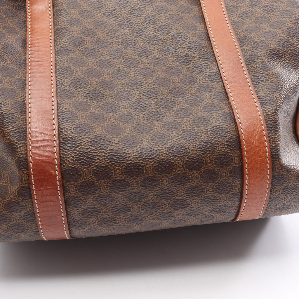 Celine Handbag Macadam Dark Brown Canvas Leather Mini Boston — view 9