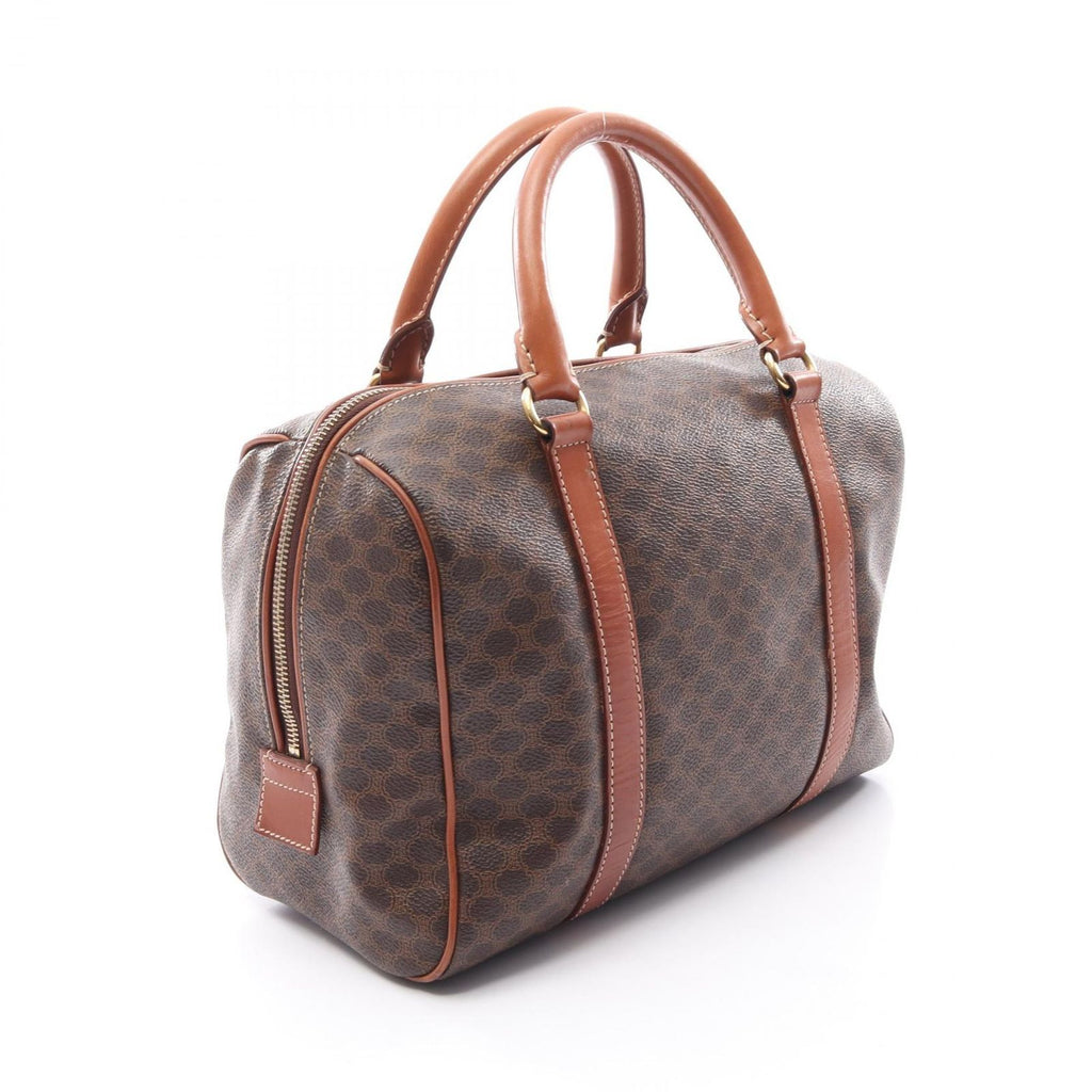 Celine Handbag Macadam Dark Brown Canvas Leather Mini Boston — view 2