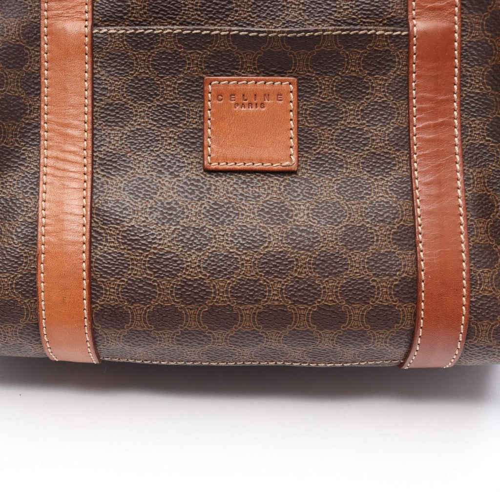 Celine Handbag Macadam Dark Brown Canvas Leather Mini Boston — view 8
