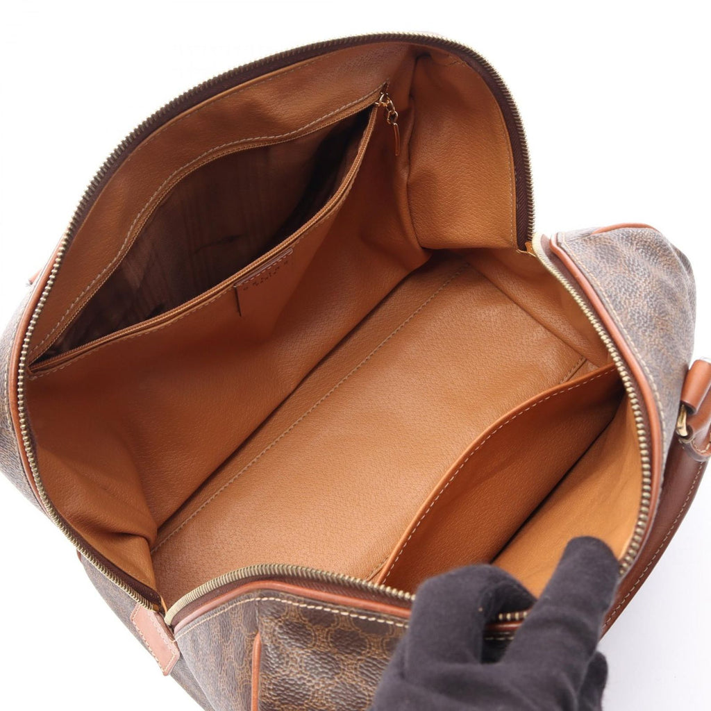 Celine Handbag Macadam Dark Brown Canvas Leather Mini Boston — view 3