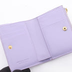 Bottega Veneta Bifold Wallet Small Cassette Maxi Intrecciato Purple Leather — view 3