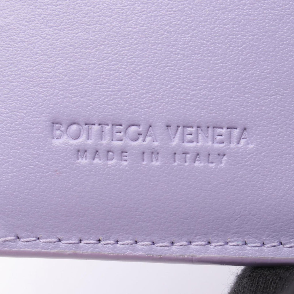 Bottega Veneta Bifold Wallet Small Cassette Maxi Intrecciato Purple Leather — view 5