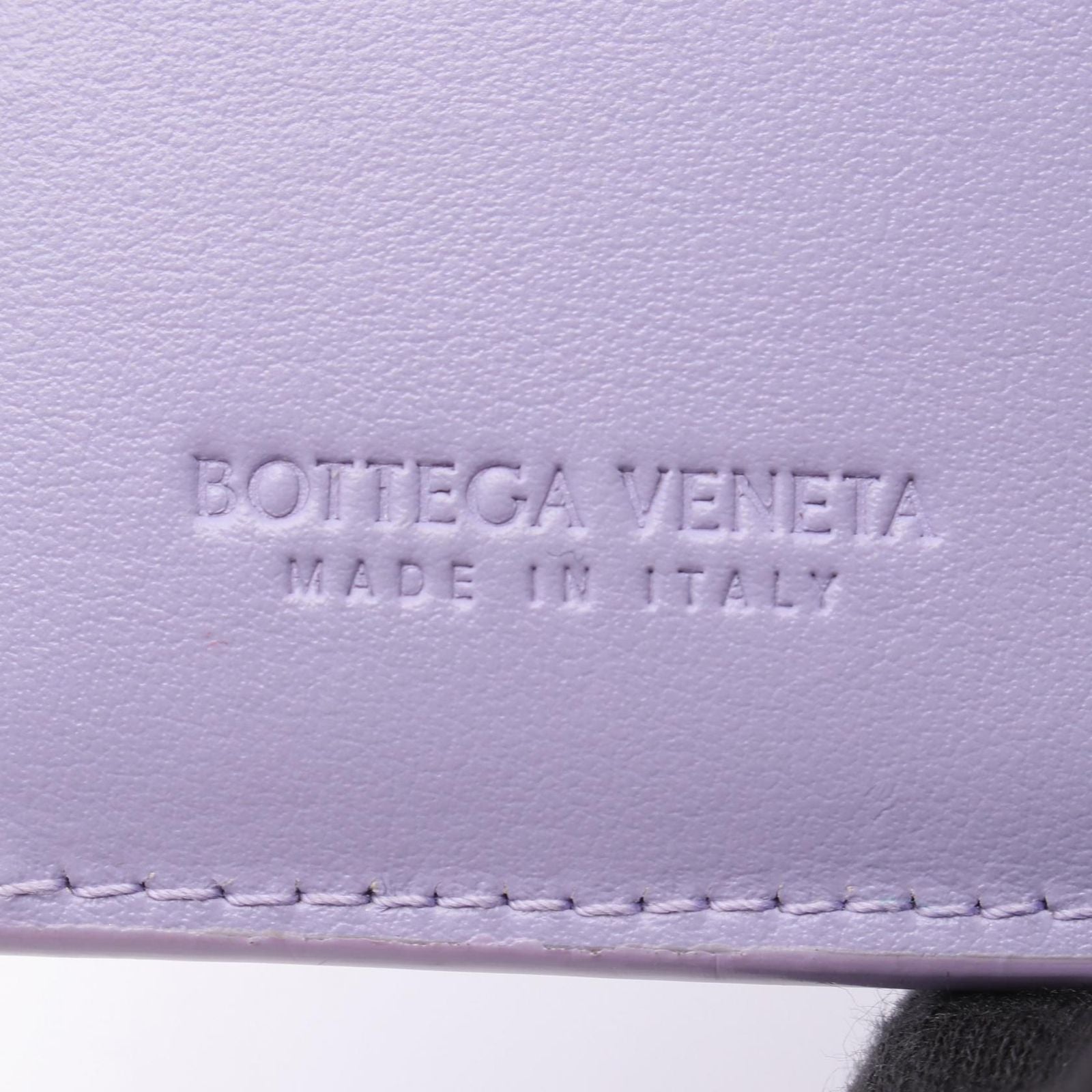 Bottega Veneta Bifold Wallet Small Cassette Maxi Intrecciato Purple Leather — view 5