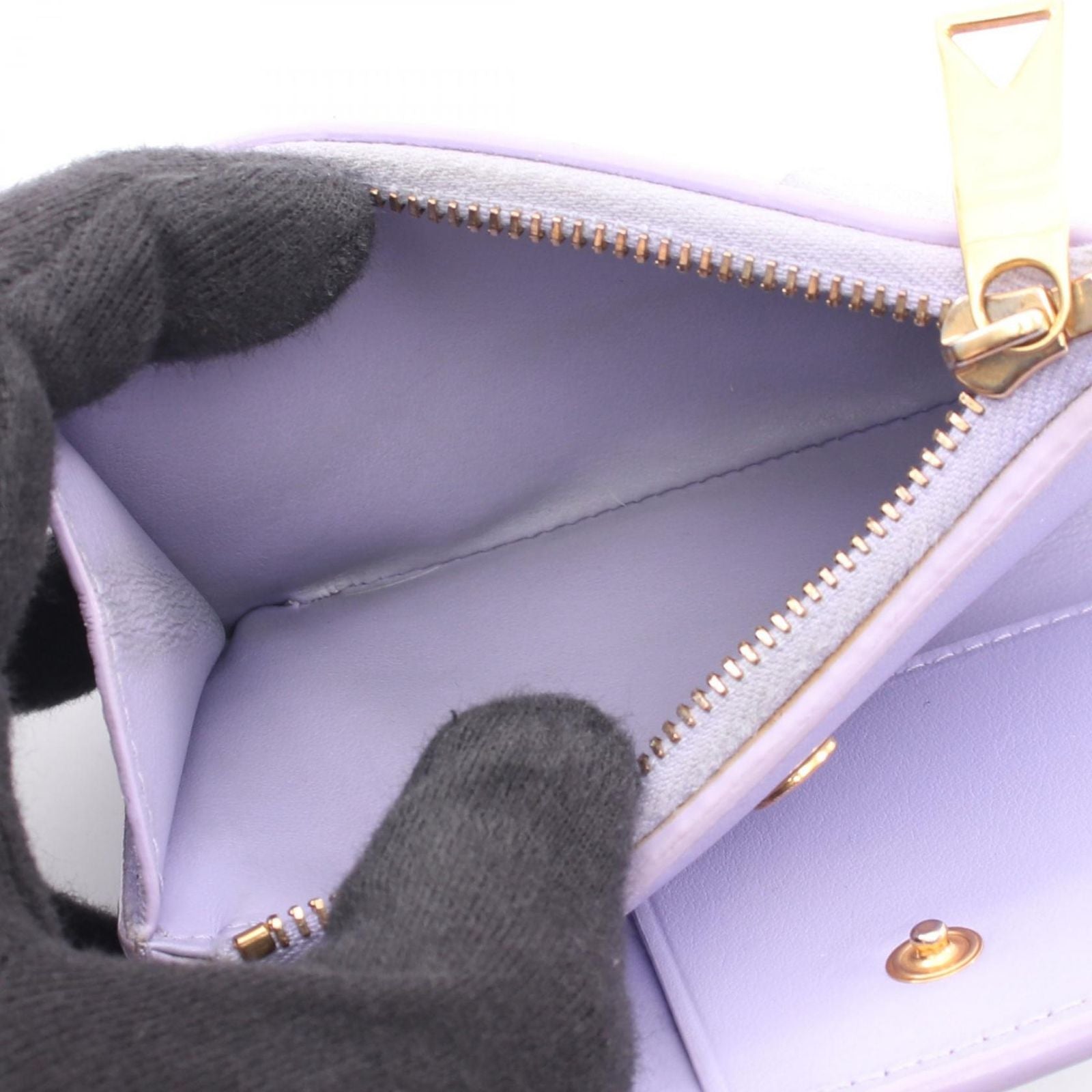 Bottega Veneta Bifold Wallet Small Cassette Maxi Intrecciato Purple Leather — view 4