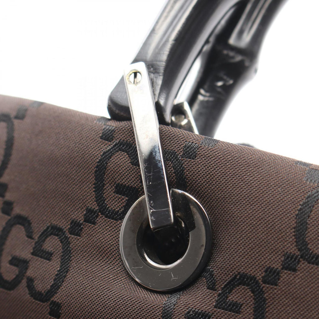Gucci Tote Bamboo GG Pattern 002 Dark Brown Canvas — view 7