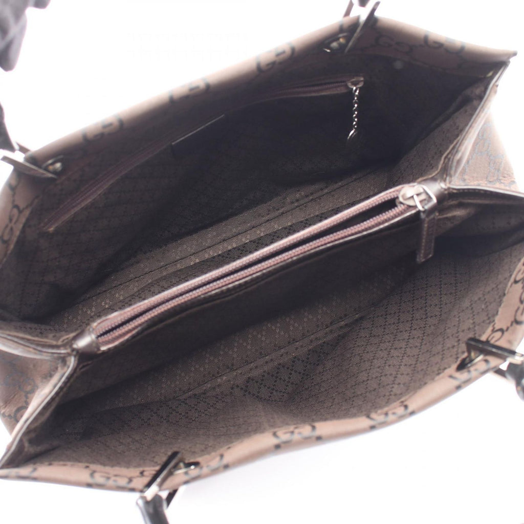 Gucci Tote Bamboo GG Pattern 002 Dark Brown Canvas — view 3