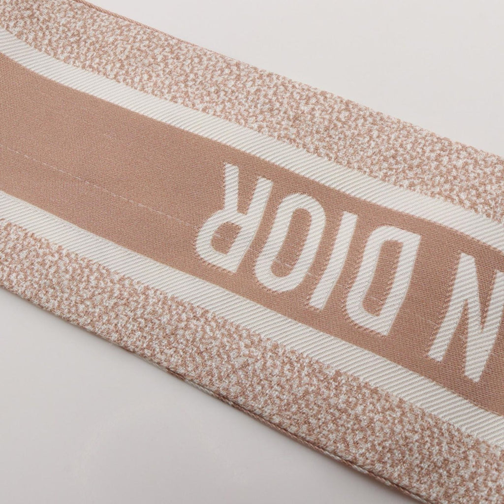 Dior Scarf Mizza Oblique Ribbon Beige Silk — view 6
