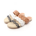 Hermes Sandals Gwen Espadrilles Brown Leather White Black