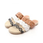 Hermes Sandals Gwen Espadrilles Brown Leather White Black