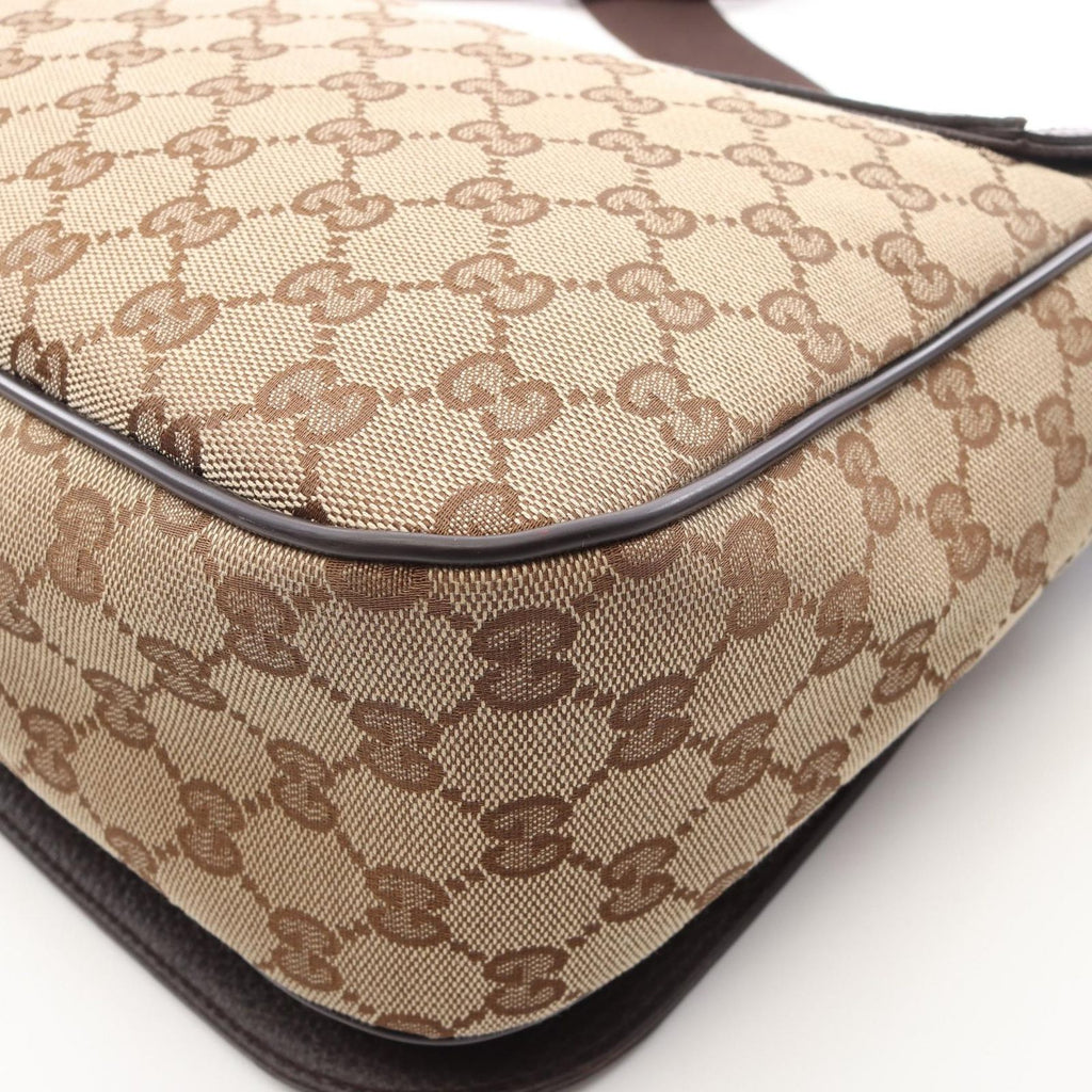 Gucci Shoulder Bag GG Canvas Beige Dark Brown — view 5