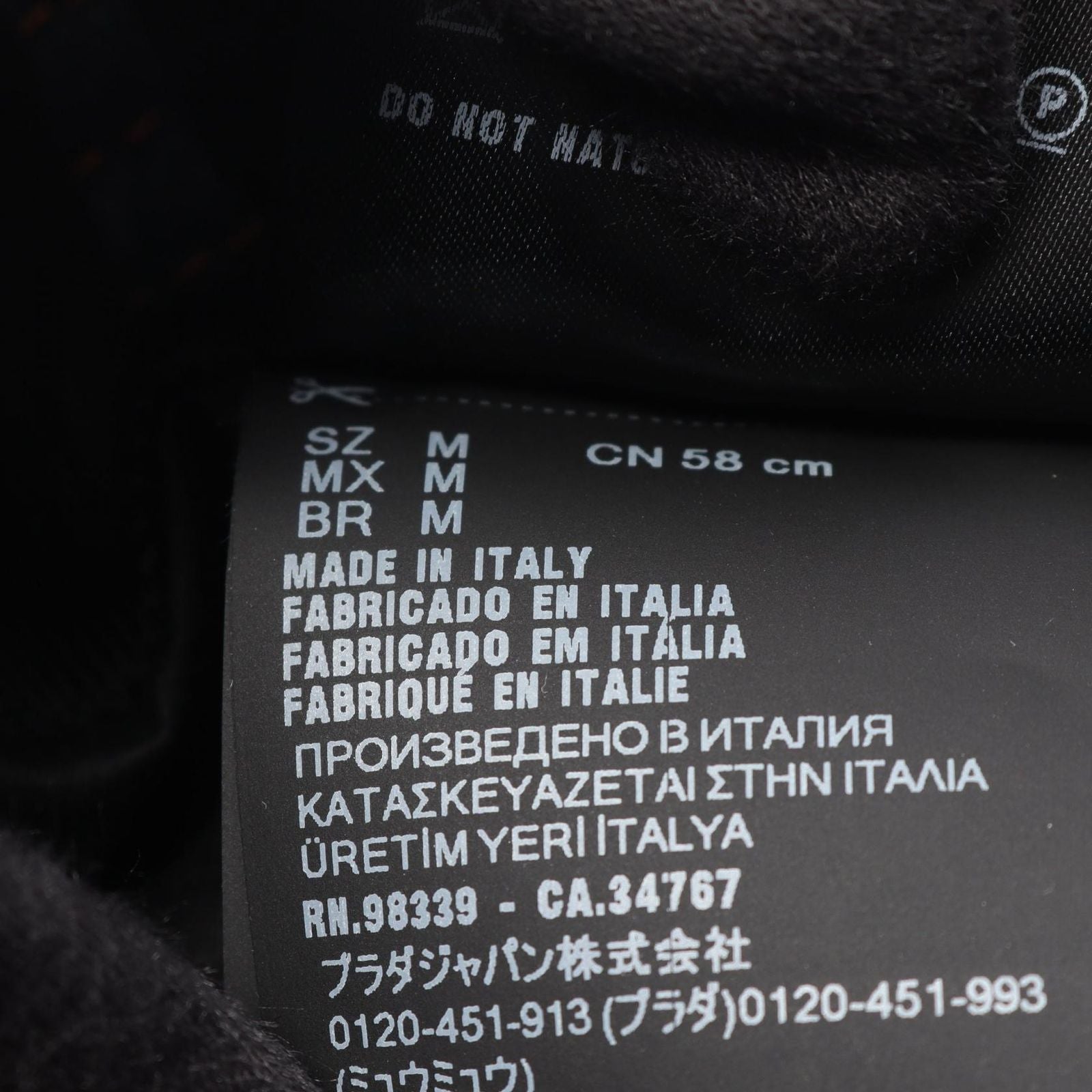 Prada Hat Triangle Plate Denim Bucket — view 6
