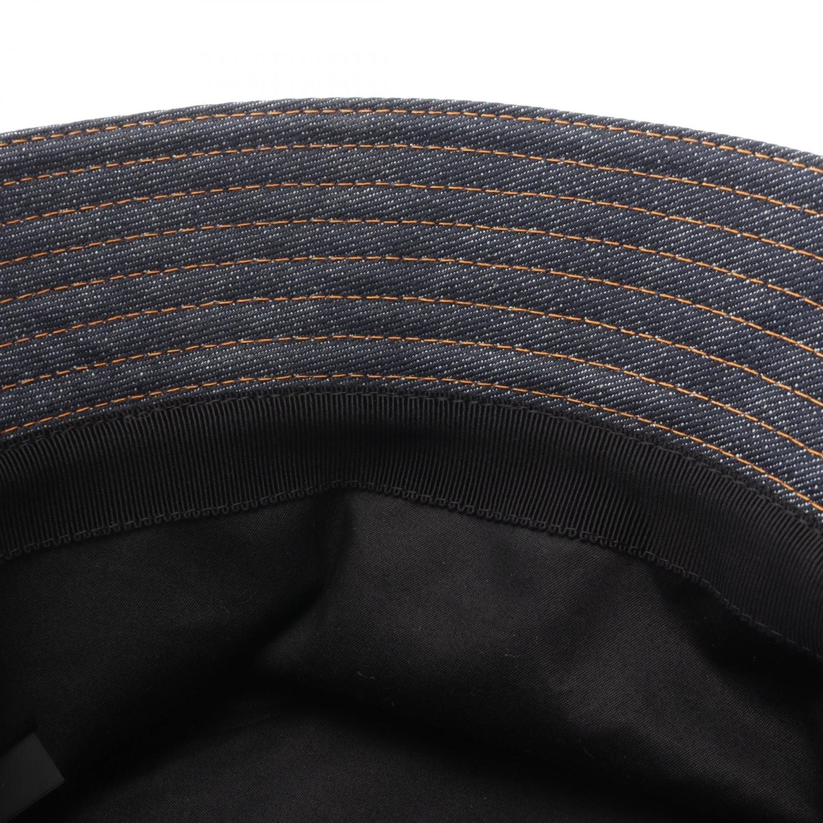 Prada Hat Triangle Plate Denim Bucket — view 8