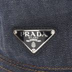 Prada Hat Triangle Plate Denim Bucket — view 7