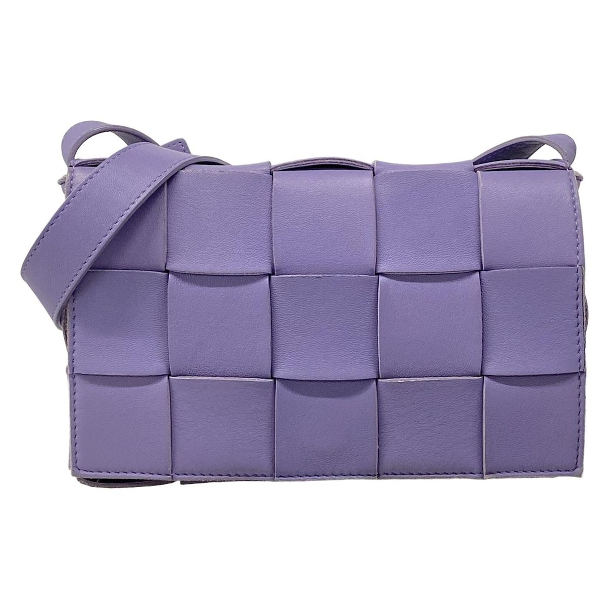 Bottega Veneta Shoulder Bag Cassette Purple Leather