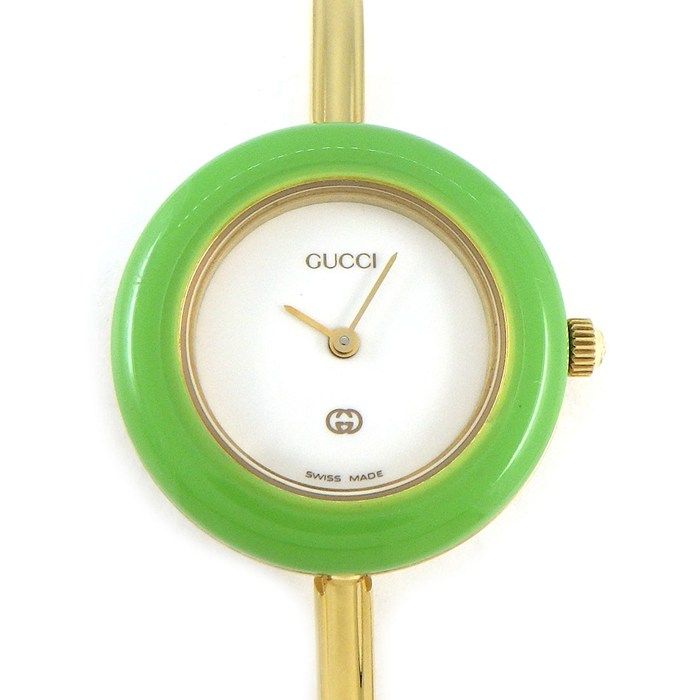 Gucci Watch Change Bezel Multicolor All 12 Colors White Dial Quartz Analog