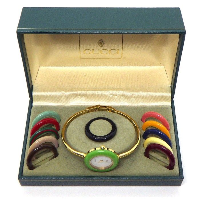 Gucci Watch Change Bezel Multicolor All 12 Colors White Dial Quartz Analog — view 9