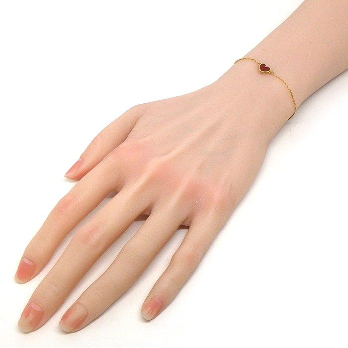 Van Cleef & Arpels Bracelet Sweet Alhambra Heart Carnelian 18k Pink Gold — view 7