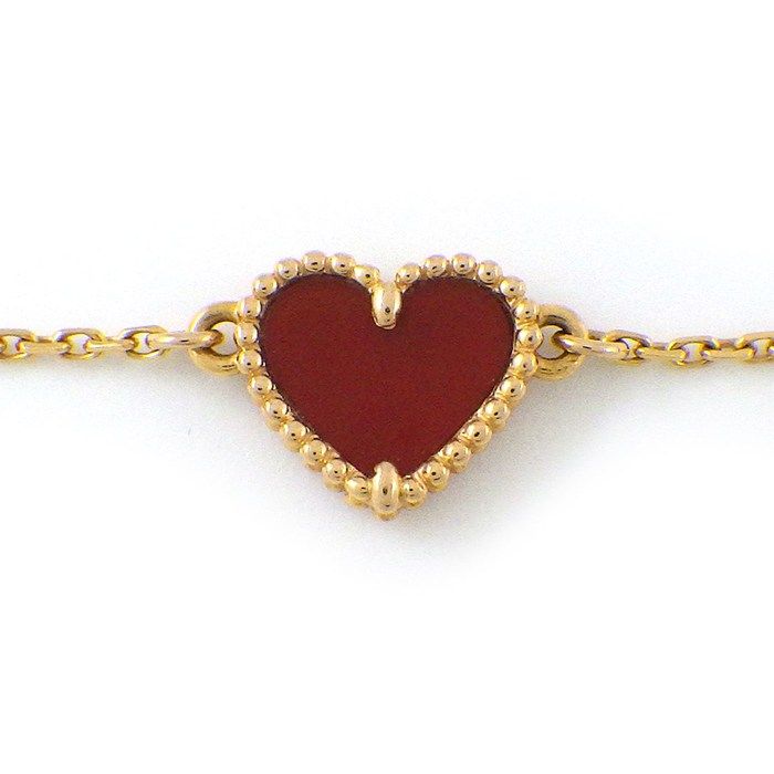Van Cleef & Arpels Bracelet Sweet Alhambra Heart Carnelian 18k Pink Gold — view 2