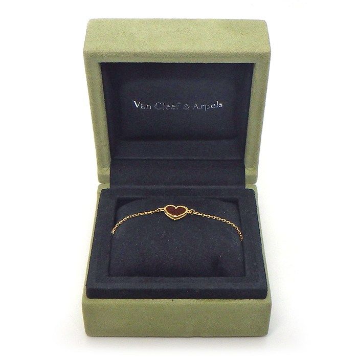 Van Cleef & Arpels Bracelet Sweet Alhambra Heart Carnelian 18k Pink Gold — view 9