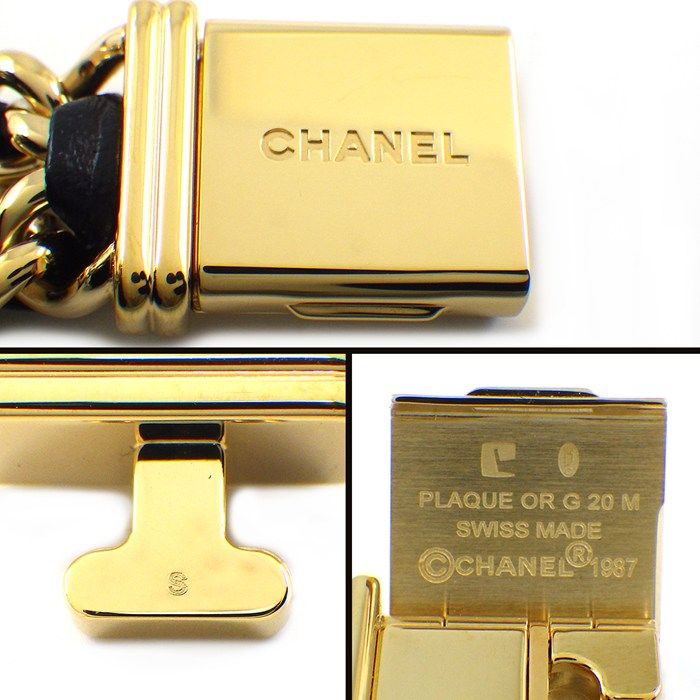 Chanel Watch Premier M Octagonal Black Dial Chain Bracelet Leather Quartz Analog — view 4