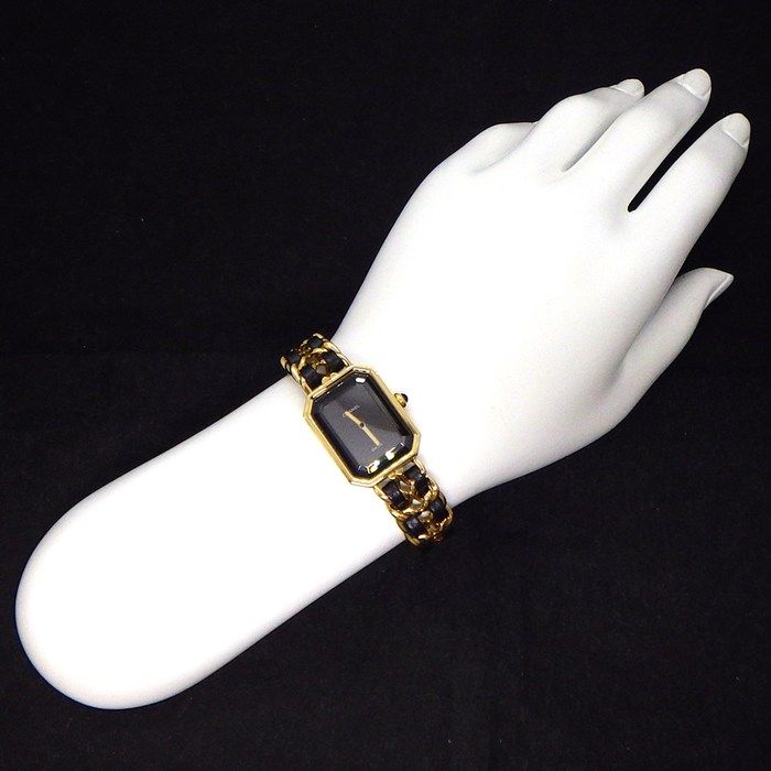 Chanel Watch Premier M Octagonal Black Dial Chain Bracelet Leather Quartz Analog — view 7