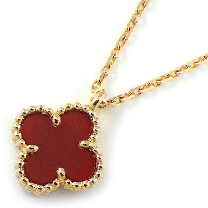 Van Cleef & Arpels Necklace Sweet Alhambra Carnelian 18k Pink Gold