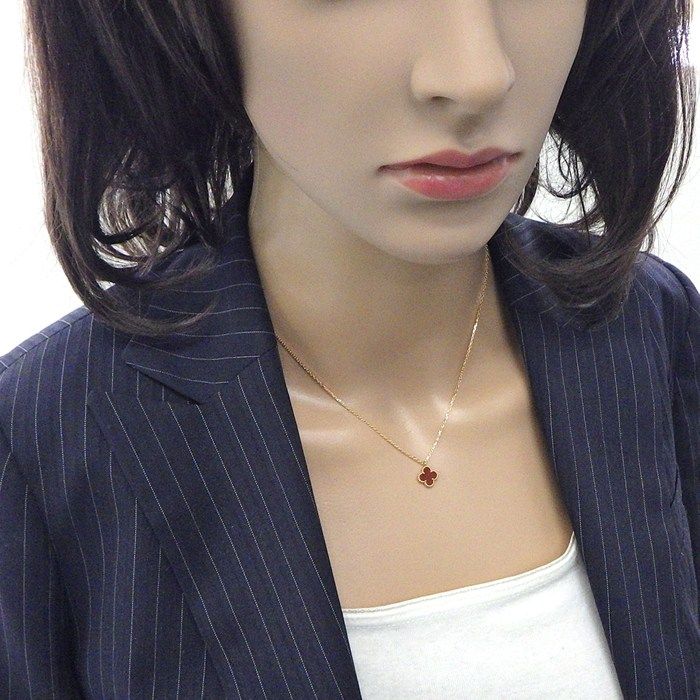 Van Cleef & Arpels Necklace Sweet Alhambra Carnelian 18k Pink Gold — view 7