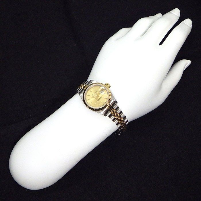 Rolex Watch Datejust Number Champagne Color Dial Date 18k Yellow Gold SS — view 8