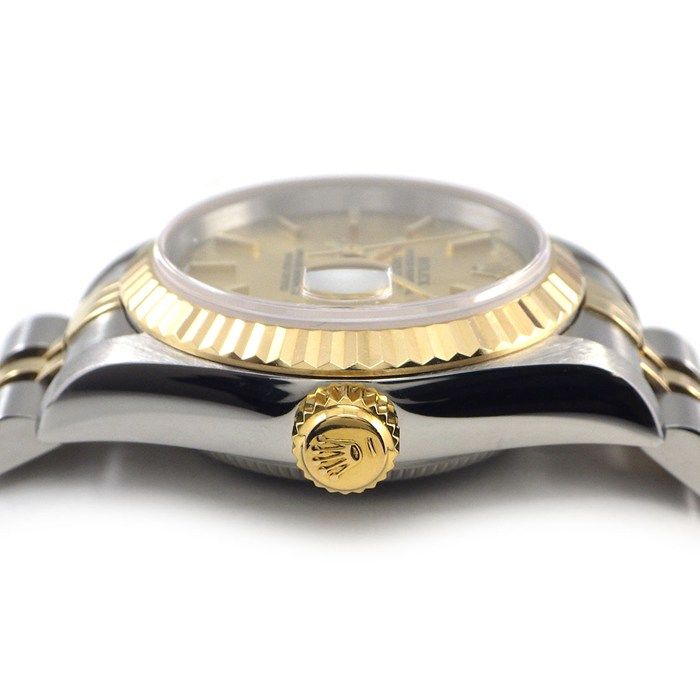 Rolex Watch Datejust Number Champagne Color Dial Date 18k Yellow Gold SS — view 2