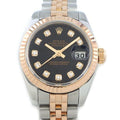 Rolex Watch Datejust Number Roulett 10 Points Diamond Index Black Dial Date