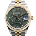 Rolex Watch Datejust 31 Olive Green Floral SS YG Automatic Winding Jubilee
