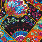 Hermes Shawl Carre Geant 140 Black Orange Multi Au Pays Des Oiseaux Fleurs in — view 7