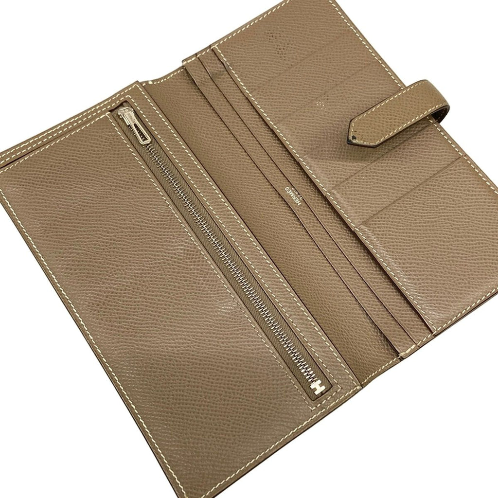 Hermes Wallet Bearn Souffle Etoupe Silver — view 3