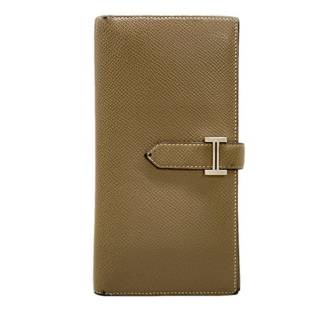Hermes Wallet Bearn Souffle Etoupe Silver