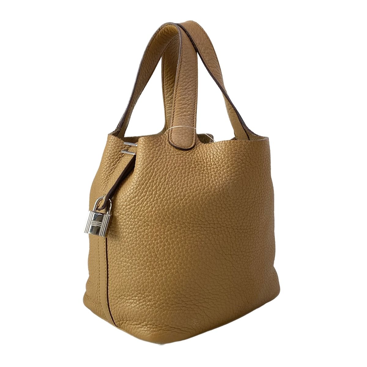 Hermes Handbag Picotin Lock PM Biscuit Silver