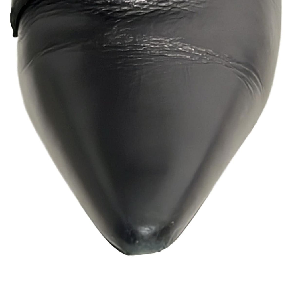 Louis Vuitton Short Boots 34.5 Black Dark Brown Janet Line Leather — view 9