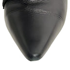 Louis Vuitton Short Boots 34.5 Black Dark Brown Janet Line Leather — view 9
