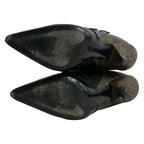 Louis Vuitton Short Boots 34.5 Black Dark Brown Janet Line Leather — view 4