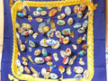 Hermes Couvee D'hermes Carre 90 Silk 100% Large Scarf Blue
