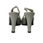 Chanel Sandals 35.5 Light Gray CC Logo Leather — view 3
