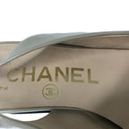 Chanel Sandals 35.5 Light Gray CC Logo Leather — view 5